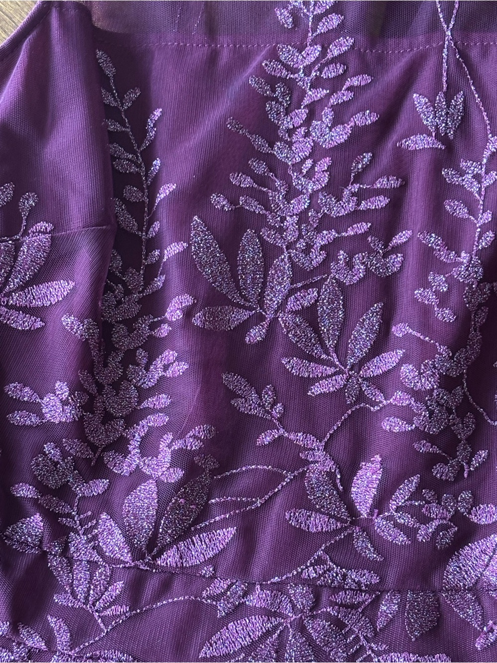 Burgundy Embroidered lace Sleeveless Dress in Rich Berry with Gold Zipper - Picture 8 of 9